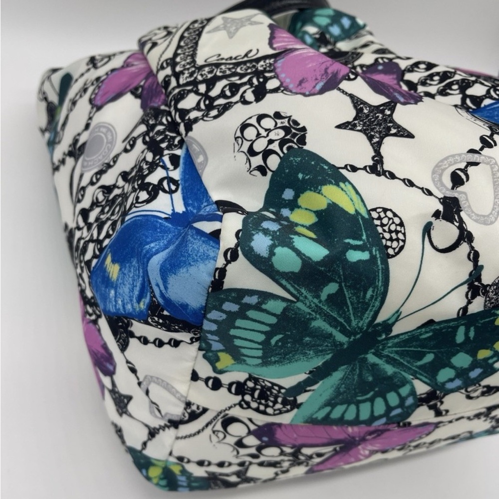 Vintage LIMITED EDITION Coach Colorful Butterfly Print Tote Bag - Picture 8 of 8